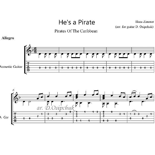 Pirates Of The Caribbean guitar cover