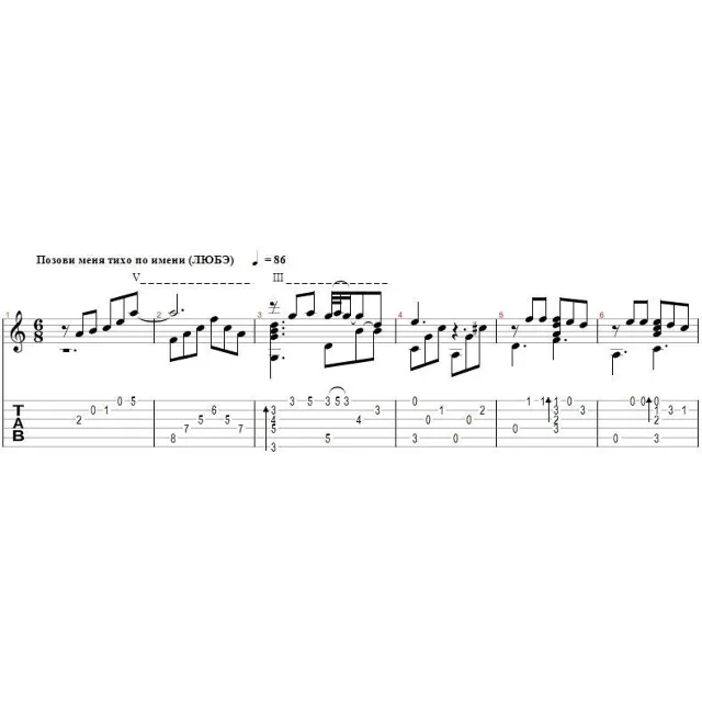 Позови меня тихо по имени (ЛЮБЭ) - переложение для гита