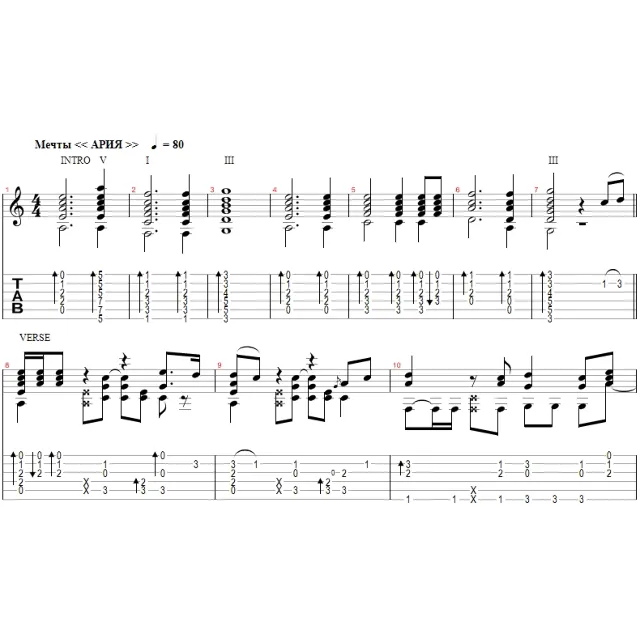 Мечты (Ария) - переложение для гитары