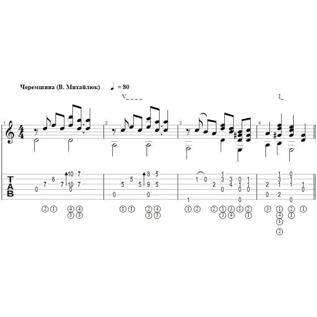 Черемшина (В. Михайлюк) - переложение для гитары