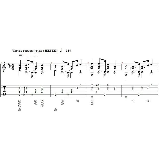 Честно говоря (ЦВЕТЫ) - переложение для гитары