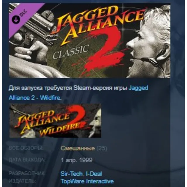 Jagged Alliance 2 Classic DLC STEAM KEY GLOBAL+РОССИЯ