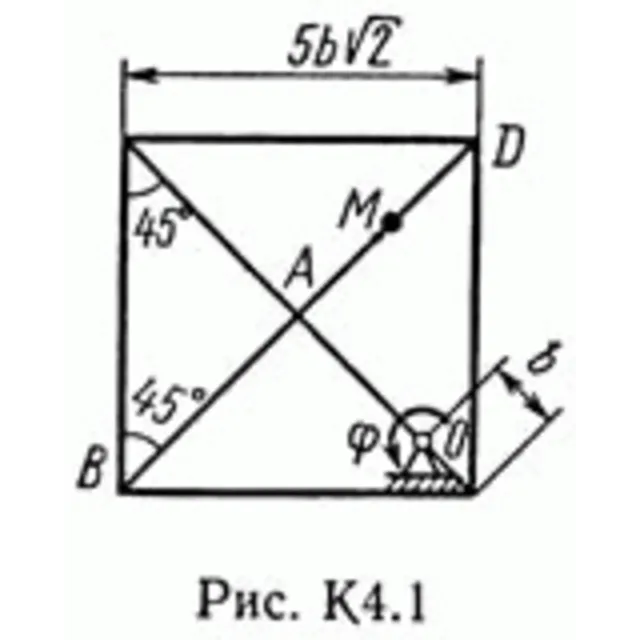 Решение задачи К4 В10(рисунок К4.1 условие 0) Тарг 89