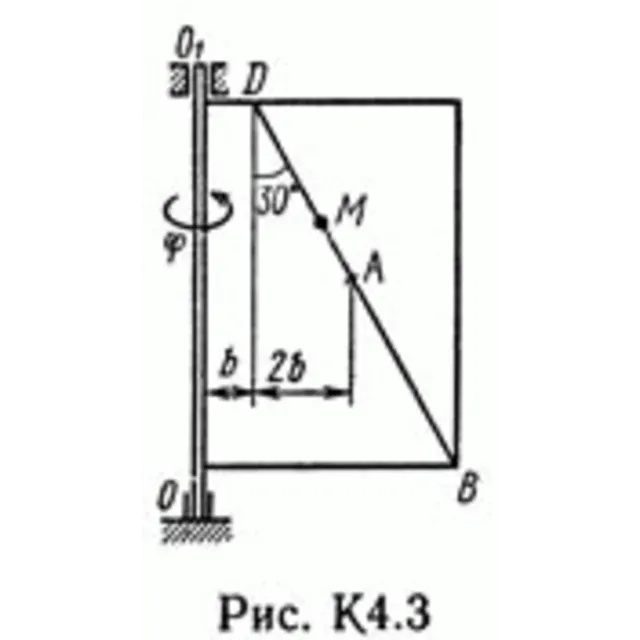 Решение задачи К4 В31(рисунок К4.3 условие 1) Тарг 89