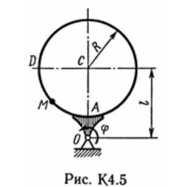 Решение задачи К4 В56 (рисунок К4.5 условие 6) Тарг 89