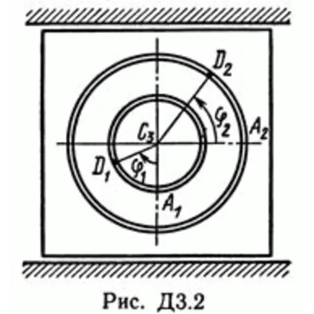 Решение Д3 В25 (рисунок 2 условие 5) термех Тарг 1989