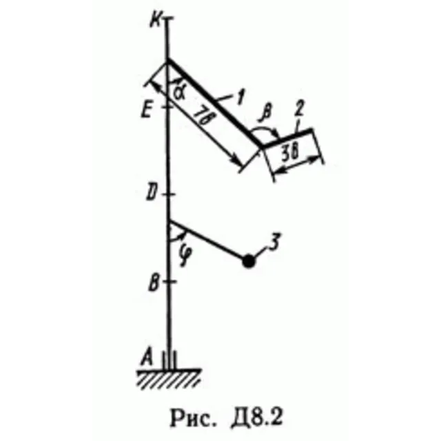 Решение задачи Д8 В22(рис 2 усл 2) теормех Тарг 1989 г