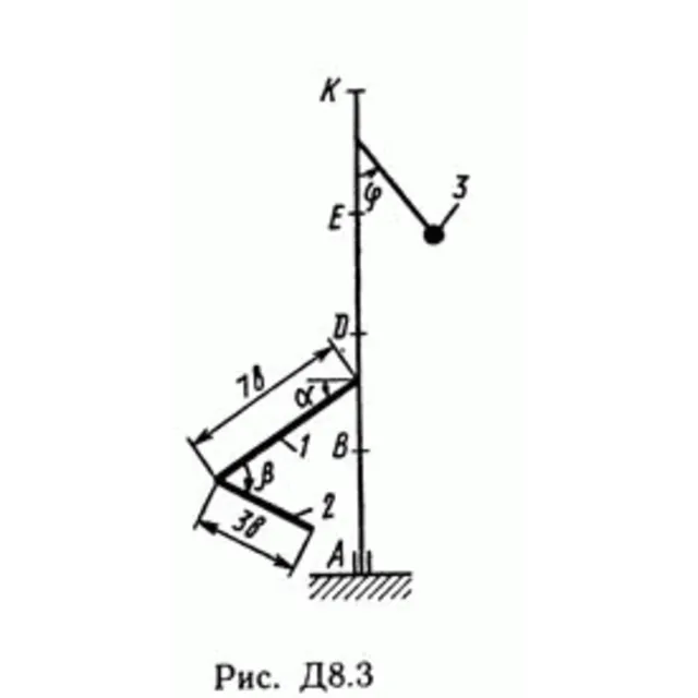 Решение задачи Д8 В37 (рис 3 усл 7) теормех Тарг 1989 г