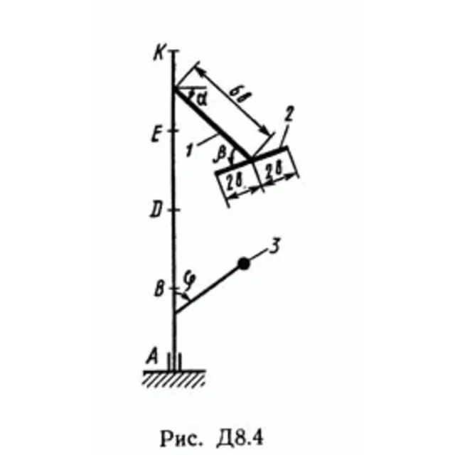 Решение задачи Д8 В41 (рис 4 усл 1) теормех Тарг 1989 г