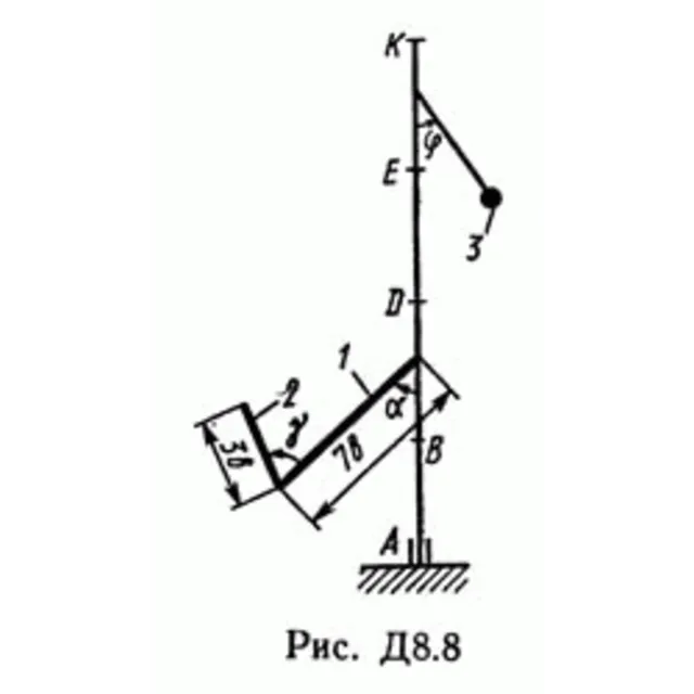 Решение задачи Д8 В81 (рис 8 усл 1) теормех Тарг 1989 г