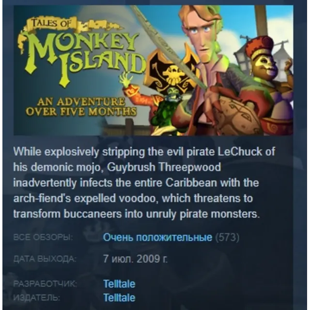 Tales of Monkey Island Complete STEAM KEY КЛЮЧ ЛИЦЕНЗИЯ
