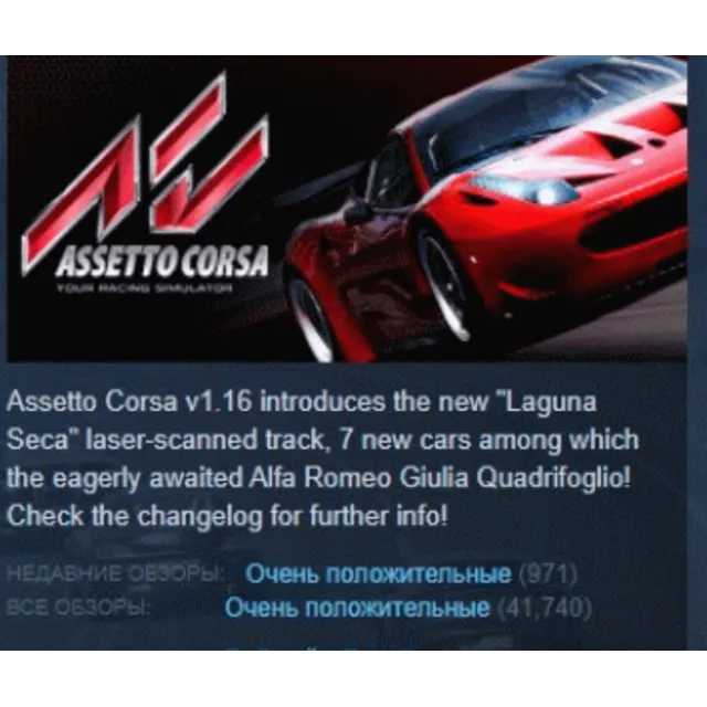 Assetto Corsa STEAM KEY РОССИЯ+СНГ ЛИЦЕНЗИЯ СТИМ КЛЮЧ