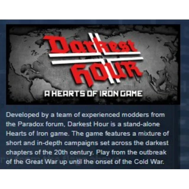 Darkest Hour: A Hearts of Iron Game STEAM KEY РФ+СНГ ЛИЦЕНЗИЯ СТИМ КЛЮЧ