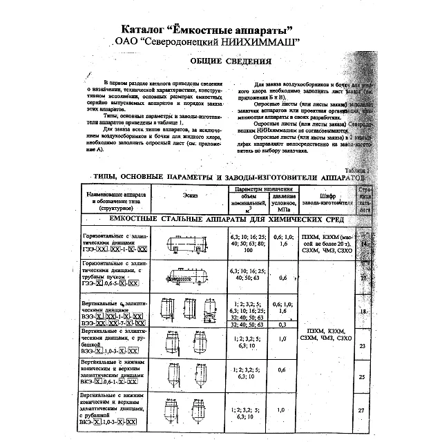 Каталог НИИХИММАШ: "Емкостные аппараты"