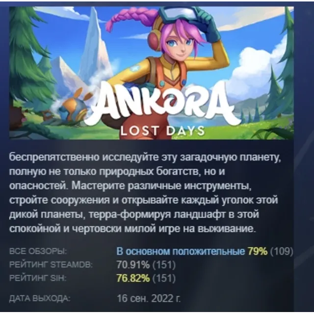 Ankora: Lost Days STEAM KEY GLOBAL+РФ+СНГ ЛИЦЕНЗИЯ СТИМ