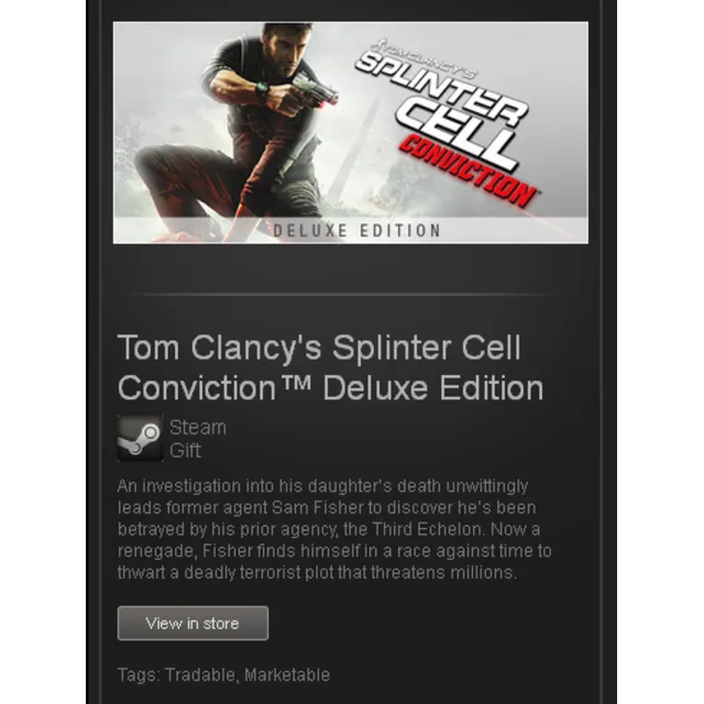 Tom Clancy's Splinter Cell Conviction Deluxe STEAM Gift