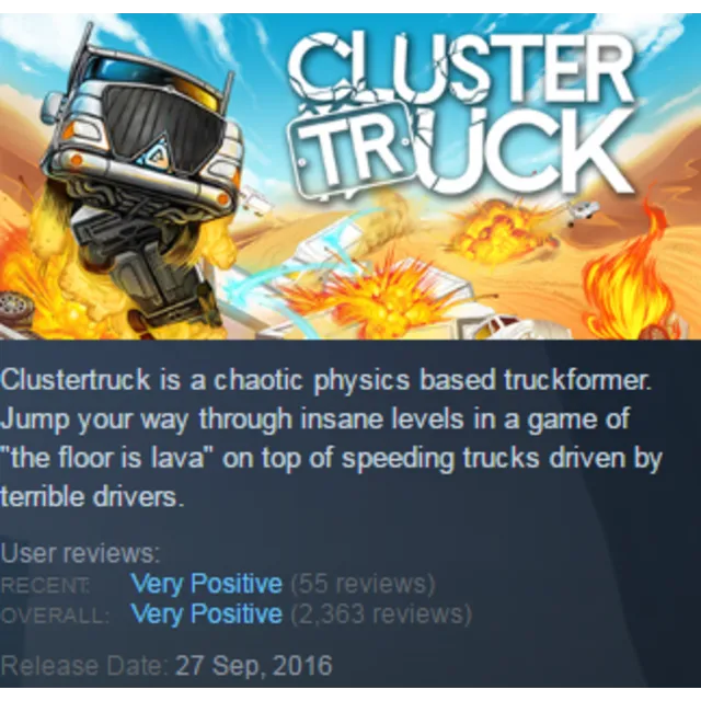 Clustertruck (Steam KEY / ROW / Region free / Global)