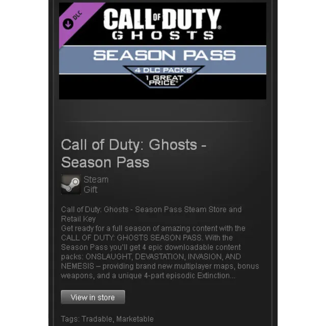 Call of Duty: Ghosts - Season Pass - STEAM Gift / ROW