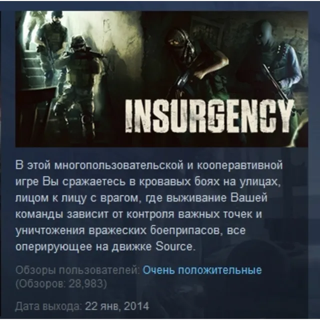 Insurgency STEAM GIFT РОССИЯ+СНГ СТИМ ЛИЦЕНЗИЯ