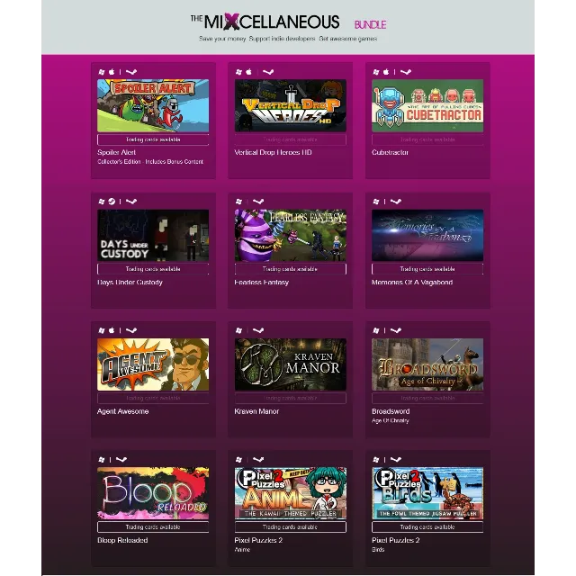 Indie Gala The Mixcellaneous Bundle (11 steam)
