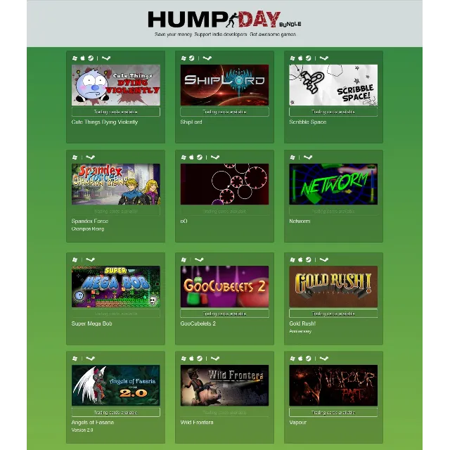 Indie Gala Hump Day Bundle 15 (12 steam) Region Free