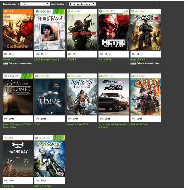 Thief,Метро 2033,Crysis® 3,+8 игр xbox 360 (Перенос)