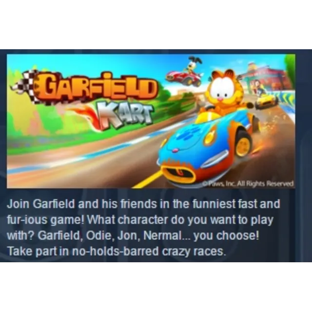 Garfield Kart STEAM KEY REGION FREE GLOBAL+РОССИЯ