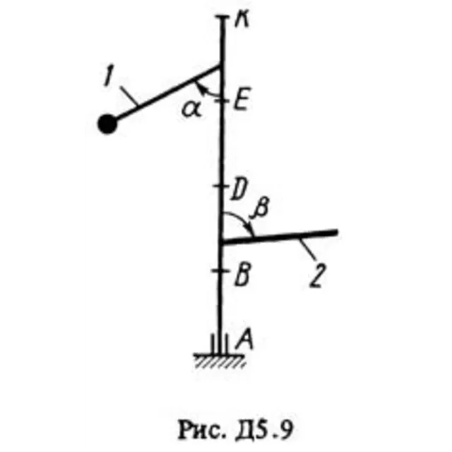 Решение Д5 Вар. 98, решебник теормех Тарг С.М. 1983 г.