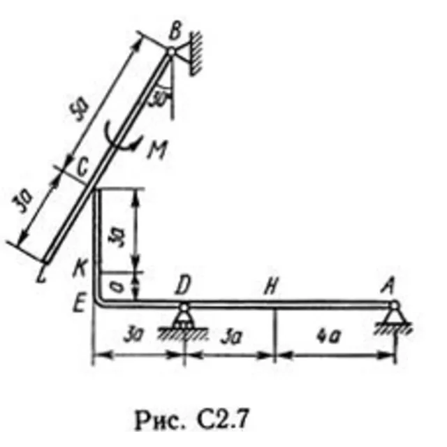 Решение С2-77 (Рисунок С2.7 условие 7 С.М. Тарг 1989 г)