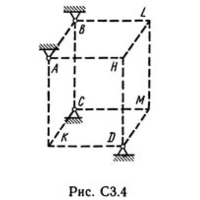 Решение С3-42 (Рисунок С3.4 условие 2 С.М. Тарг 1989 г)