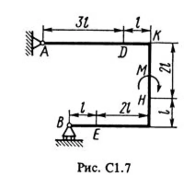 Решение С1-74 (Рисунок С1.7 условие 4 С.М. Тарг 1988 г)