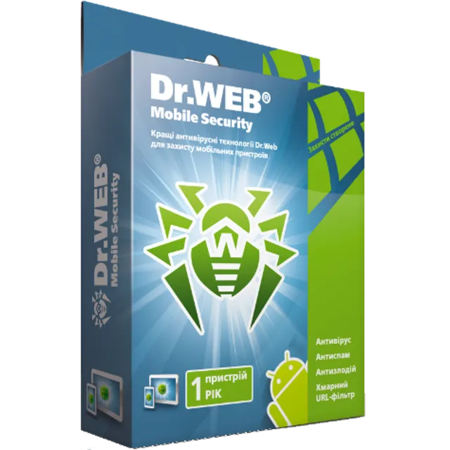 Dr.Web для Android 1 Год 1 утройство Region FREE
