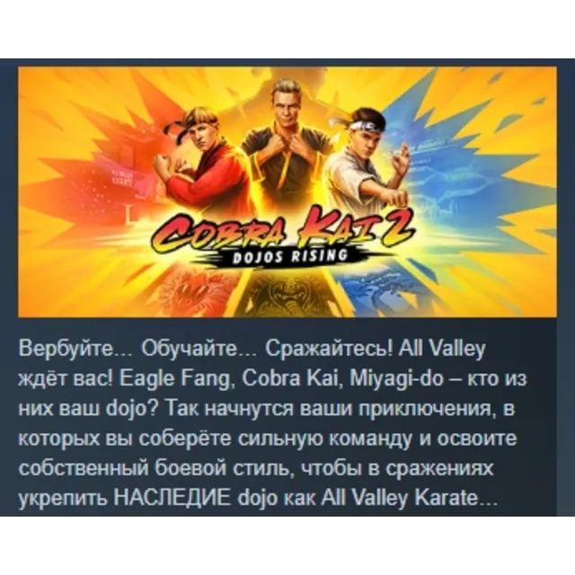 Cobra Kai 2: Dojos Rising STEAM KEY РФ+СНГ СТИМ ЛИЦЕНЗ