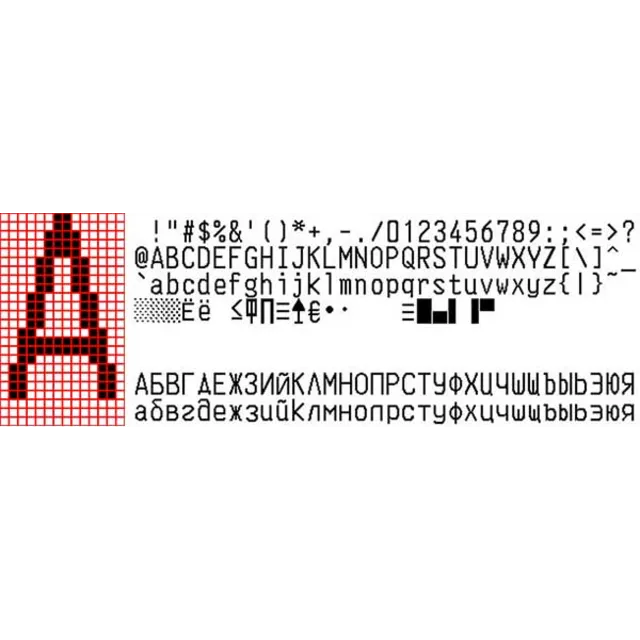 Шрифт терминала оплаты VKP-80, версия 1