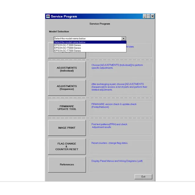 Adjustment Program Epson T3000 T5000 T7000