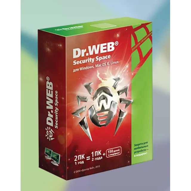 Dr.Web Security Space 1 год 1 ПК 1 моб +150 дн.