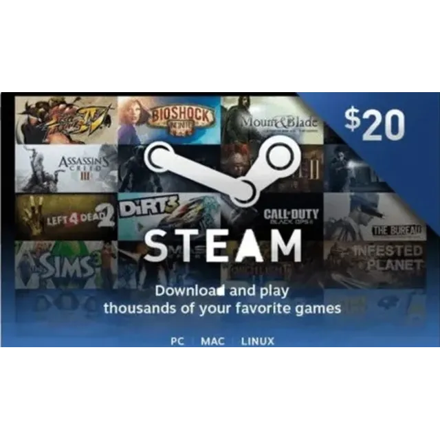 Steam Wallet Gift Card $20 USD