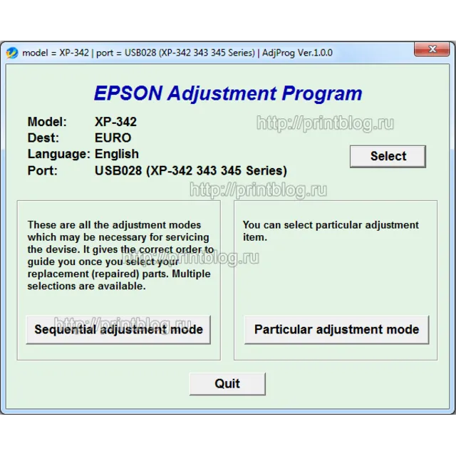 Adjustment program Epson XP-342 (XP-340) сброс памперса