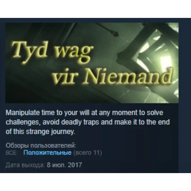 Tyd wag vir Niemand (Time waits for Nobody) 💎STEAM KEY