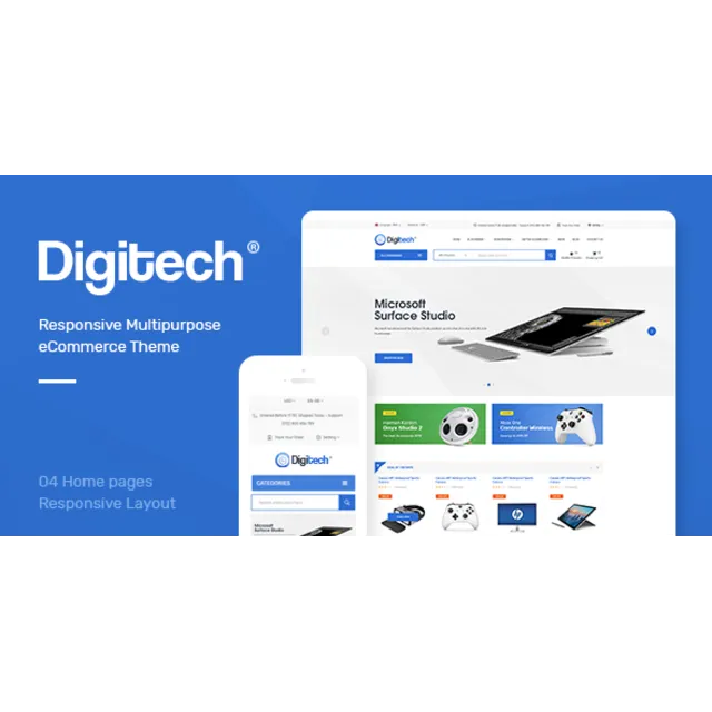 Digitech - Responsive Theme шаблон для Opencart 3.x