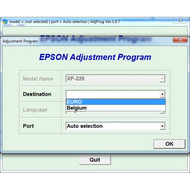 Adjustment program  Epson XP220 (EURO_BELGIUM)