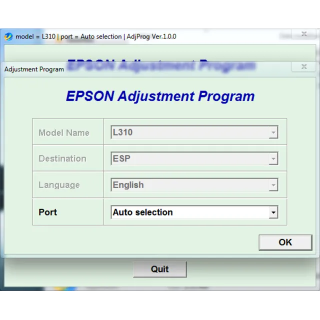 Adjustment program Epson L310 (ESP)