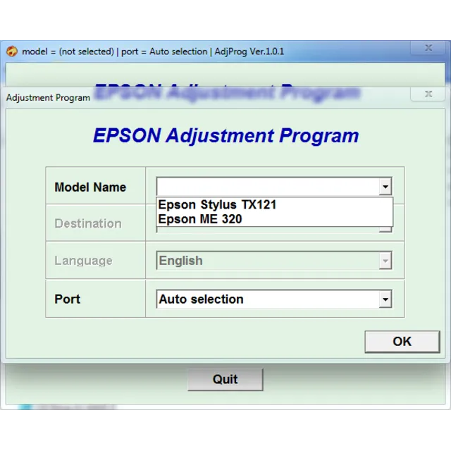 Adjustment program Epson ME320 TX121 (ESP)