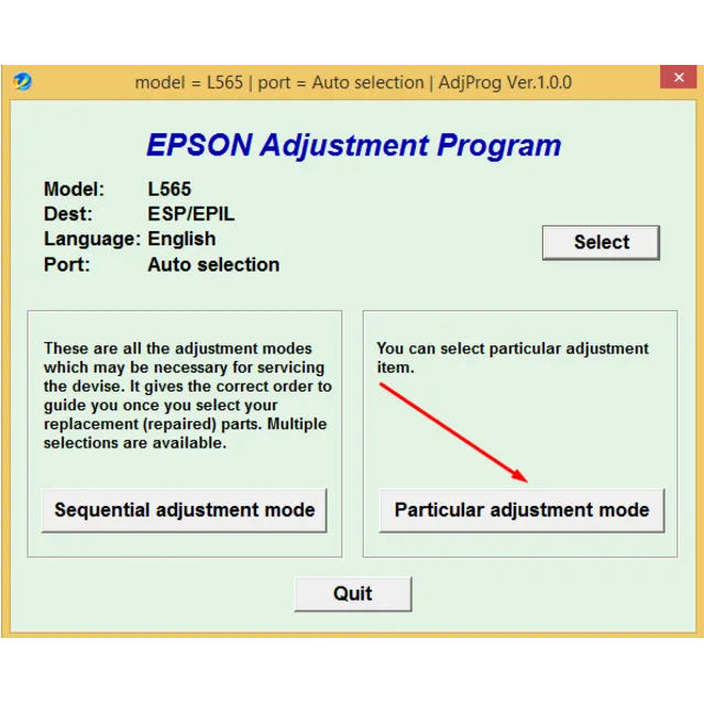 Adjustment Program Resetter L565