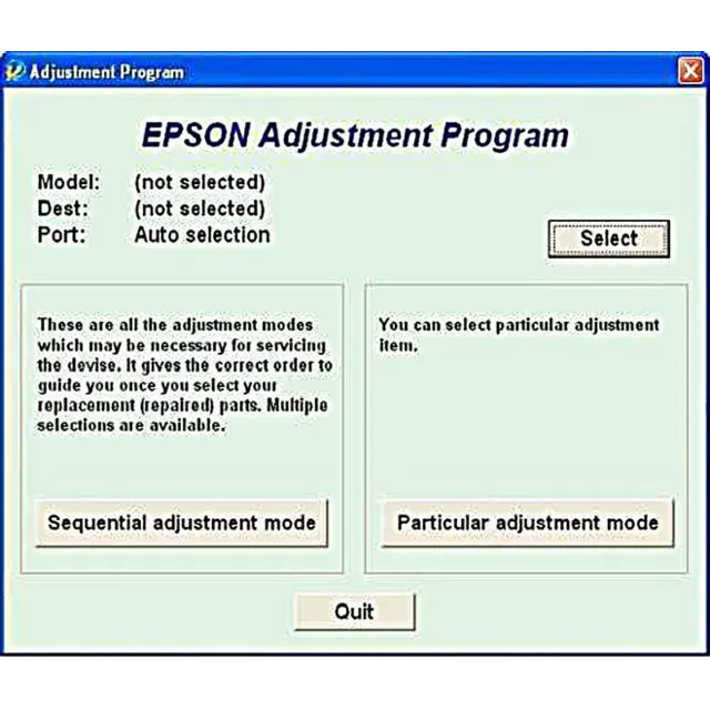 Adjustment program Epson L805