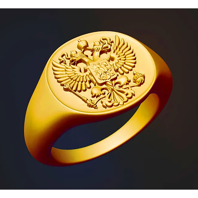 3d модель перстень с гербом России