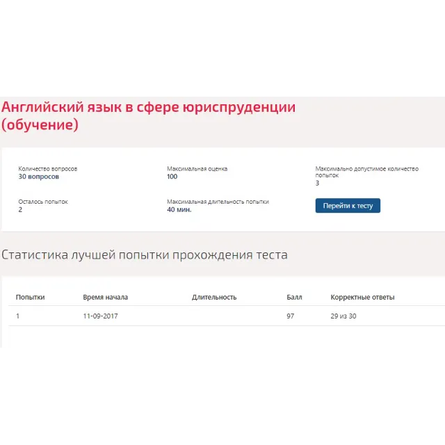 Английский язык в сфере юриспруденции.Тест Синергия