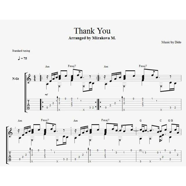 Dido - Thank You | Fingerstyle cover