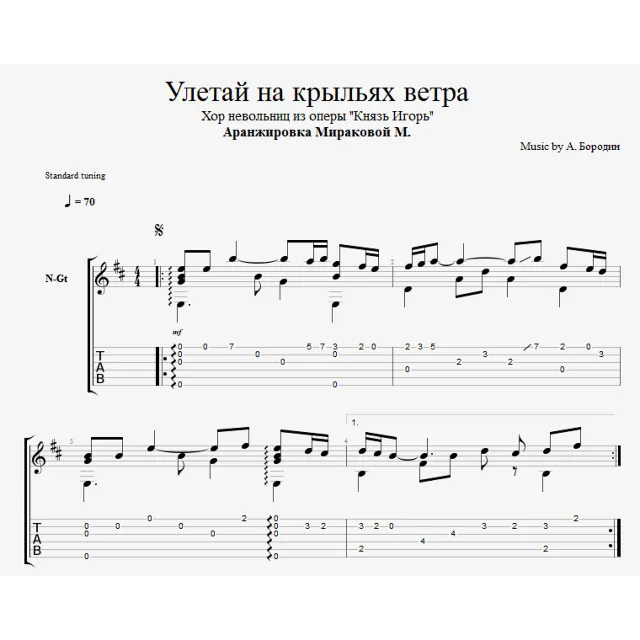 Улетай на крыльях ветра (Хор невольниц)
