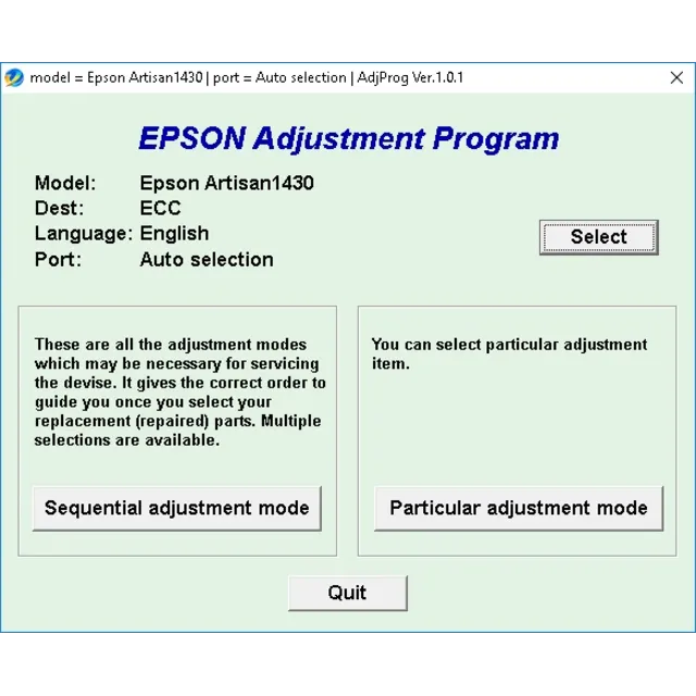 Adjustment Program Epson 1430
